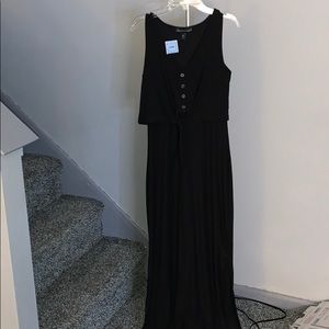 Black maxi dress with slits on side